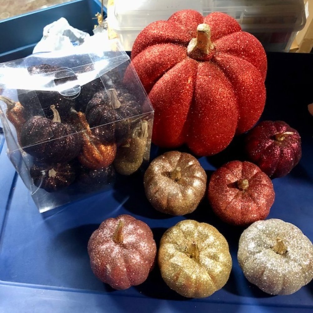 Glittered pumpkins